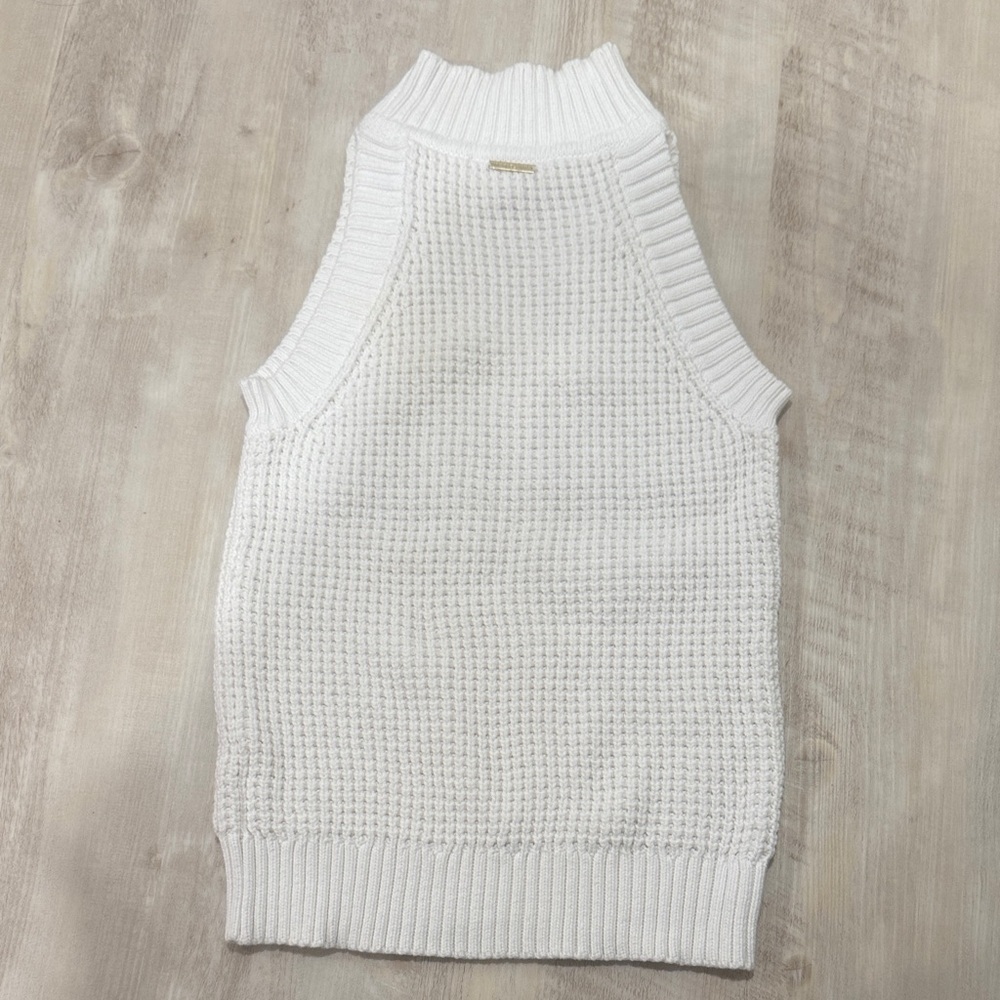 Michael Kors White Sleeveless Knit Sweater - Picture 2 of 4